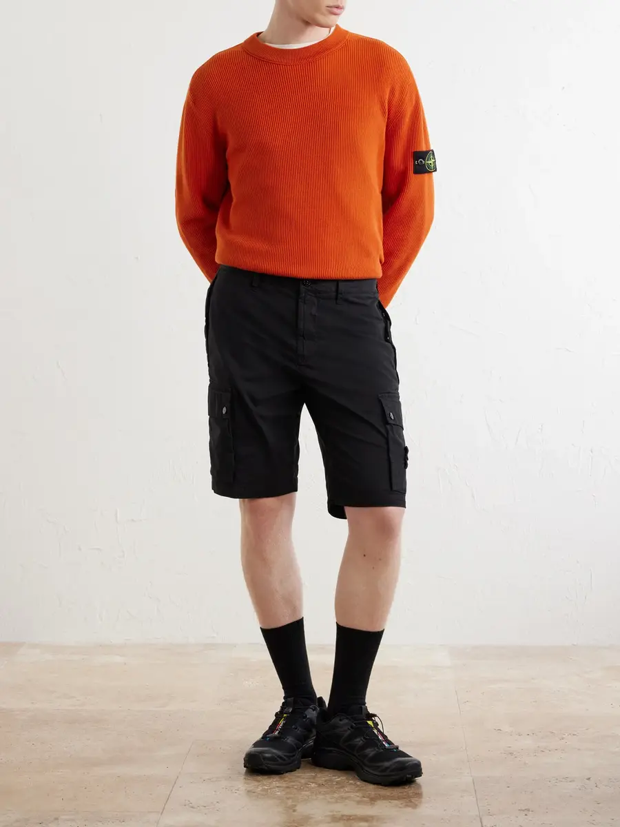 Stone Island Straight-Leg Cotton-Blend Twill Cargo Shorts - Men | Thumbnail 2 Stone Island Straight-Leg Cotton-Blend Twill Cargo Shorts - Men | Thumbnail 2