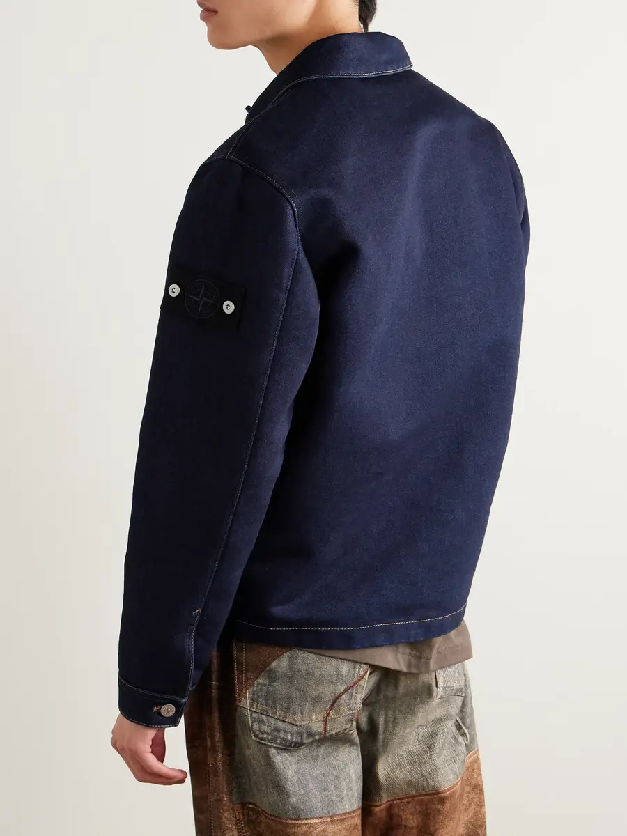 Stone Island Denim Logo-Appliquéd Indigo-Dyed Rinsed Denim Tela Jacket - Men | Thumbnail 3