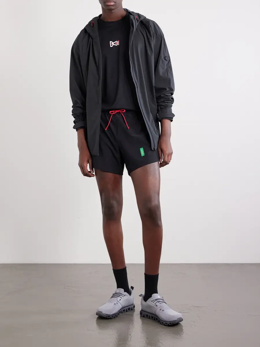 District Vision Straight-Leg Logo-Print 5" Stretch-Jersey Running Shorts - Men | Thumbnail 2