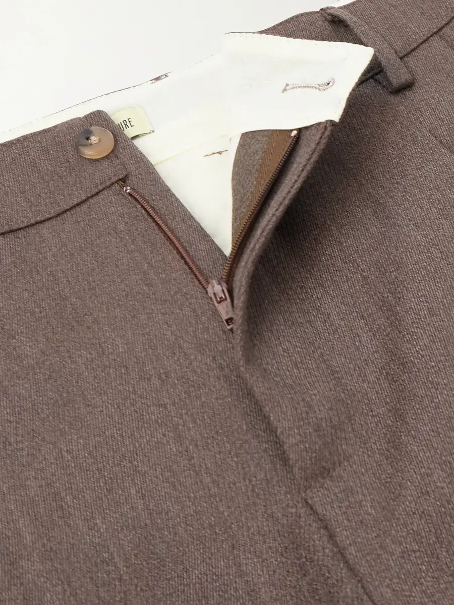De Bonne Facture Artist Straight-Leg Pleated Wool and Cotton-Blend Suit Trousers - Men | Thumbnail 6