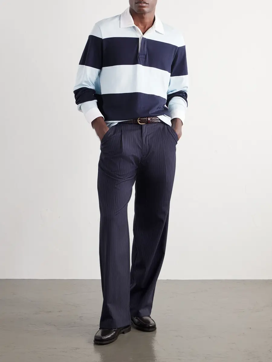 rag & bone Striped Cotton-Jersey Polo Shirt - Men | Thumbnail 2 rag & bone Striped Cotton-Jersey Polo Shirt - Men | Thumbnail 2