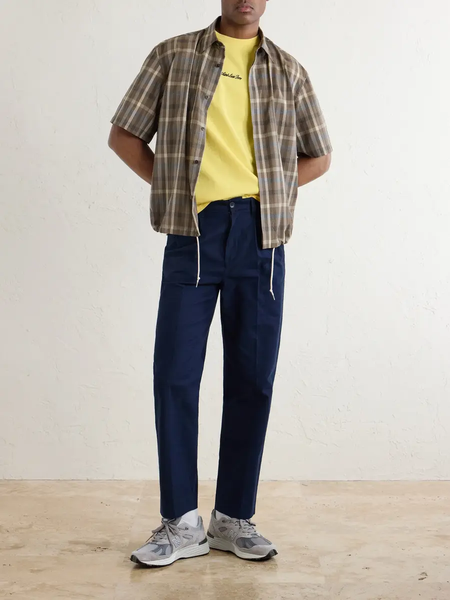 Aimé Leon Dore Straight-Leg Pleated Cotton Trousers - Men | Thumbnail 2