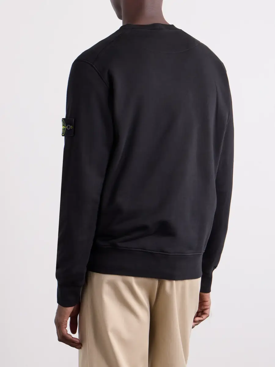 Stone Island Logo-Appliquéd Garment-Dyed Cotton-Fleece Sweatshirt - Men | Thumbnail 4