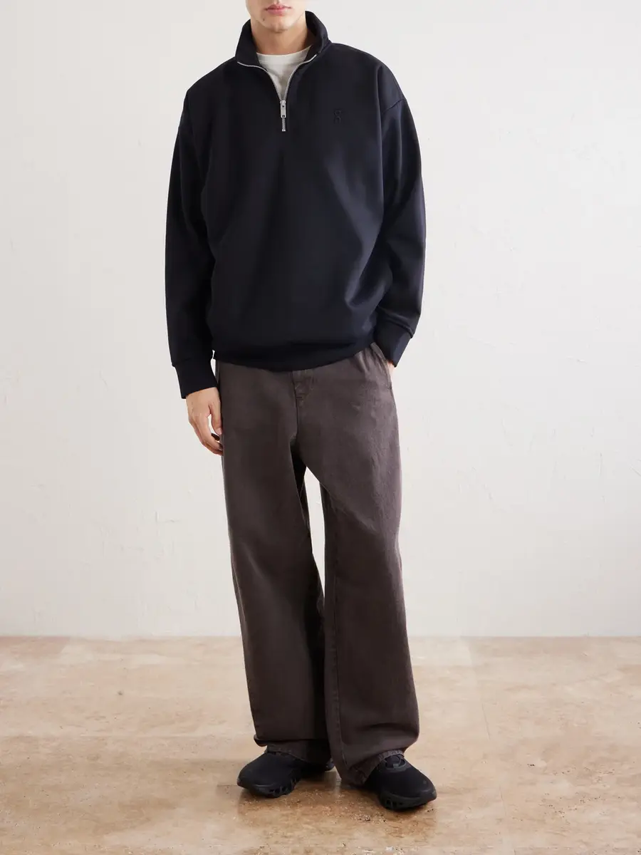 ON Club Collective Logo-Embroidered Cotton-Blend Jersey Half-Zip Sweater - Men | Thumbnail 2