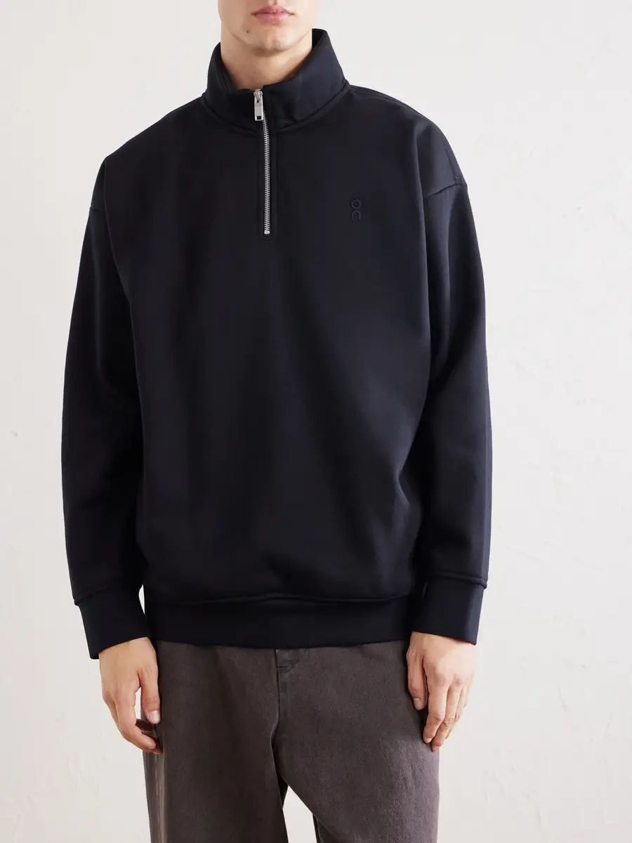 ON Club Collective Logo-Embroidered Cotton-Blend Jersey Half-Zip Sweater - Men | Thumbnail 3