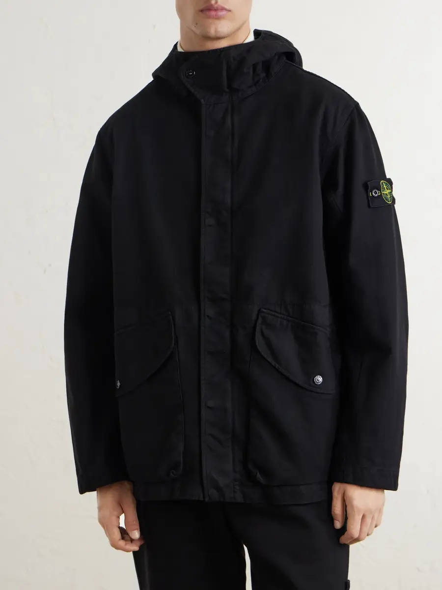 Stone Island Garment-Dyed Cotton Twill-TC Hooded Jacket - Men | Thumbnail 3 Stone Island Garment-Dyed Cotton Twill-TC Hooded Jacket - Men | Thumbnail 3