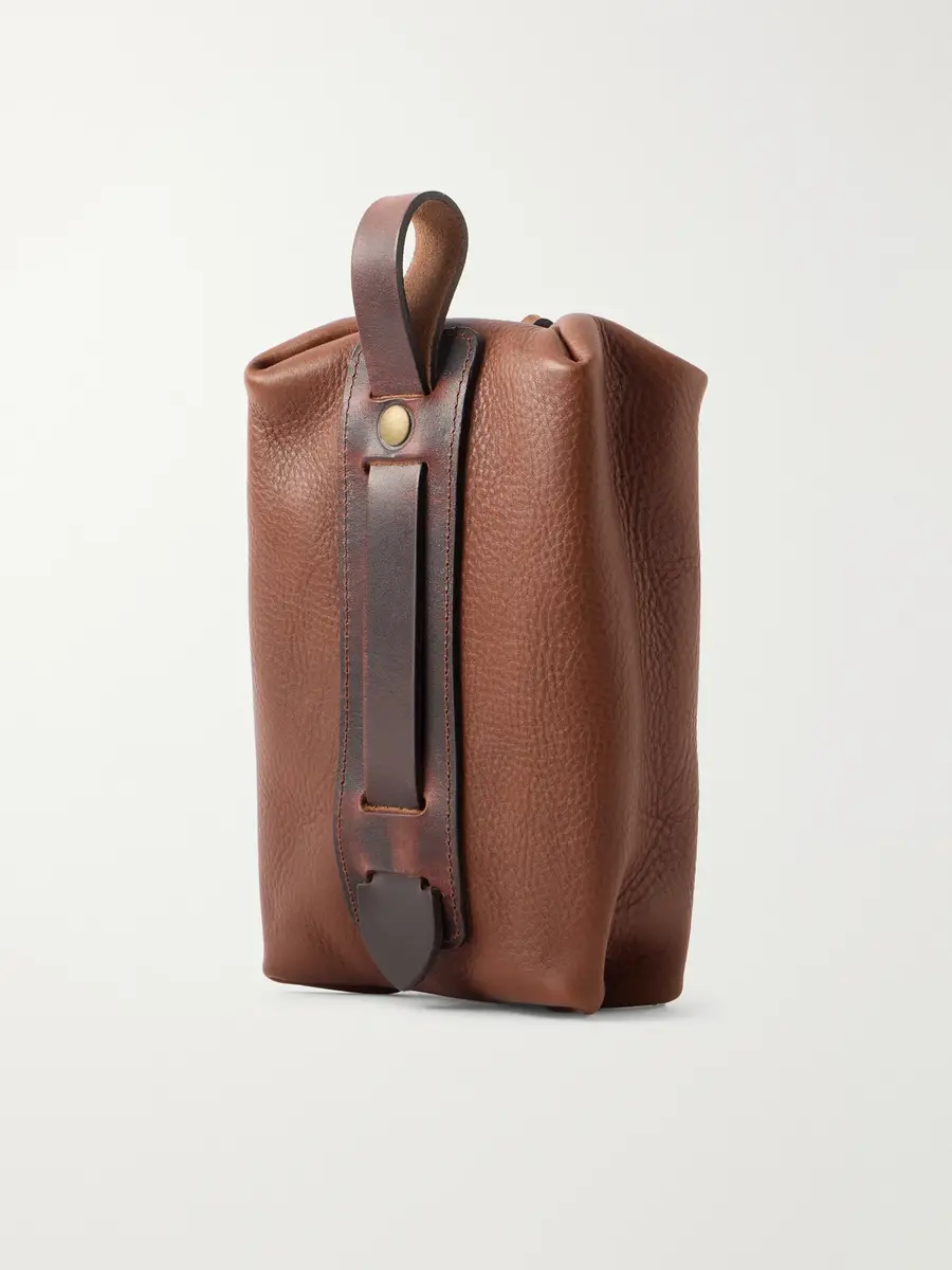 Bleu de Chauffe Zazou Full-Grain Leather Wash Bag - Men | Thumbnail 2 Bleu de Chauffe Zazou Full-Grain Leather Wash Bag - Men | Thumbnail 2