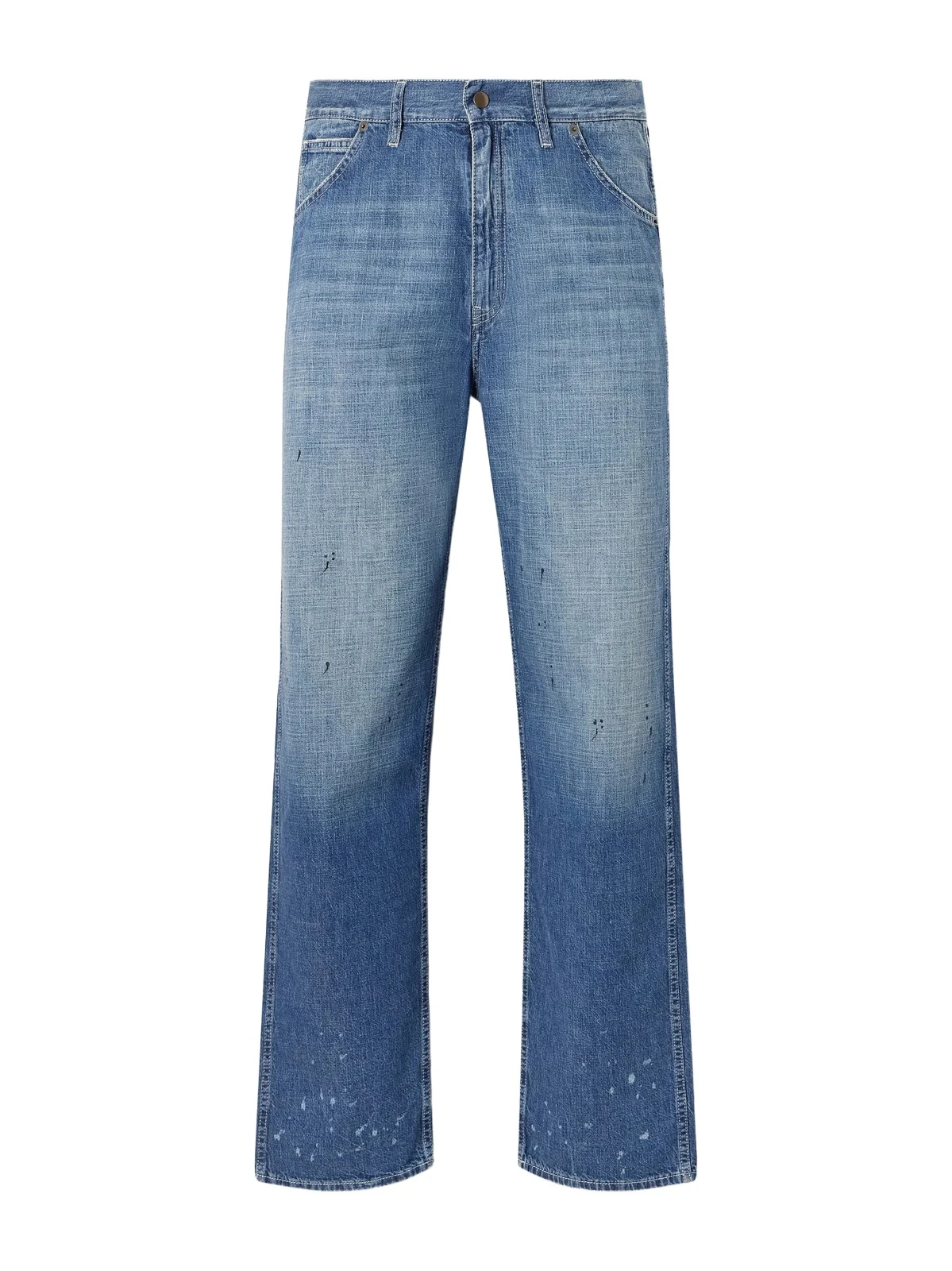 Straight-Leg Stained Jeans - Men Straight-Leg Stained Jeans - Men