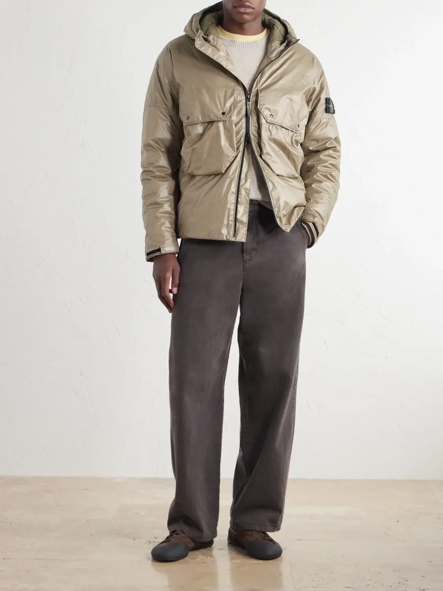 Stone Island Padded Garment-Dyed Light Nylon 3L-TC Hooded Down Jacket - Men | Thumbnail 2
