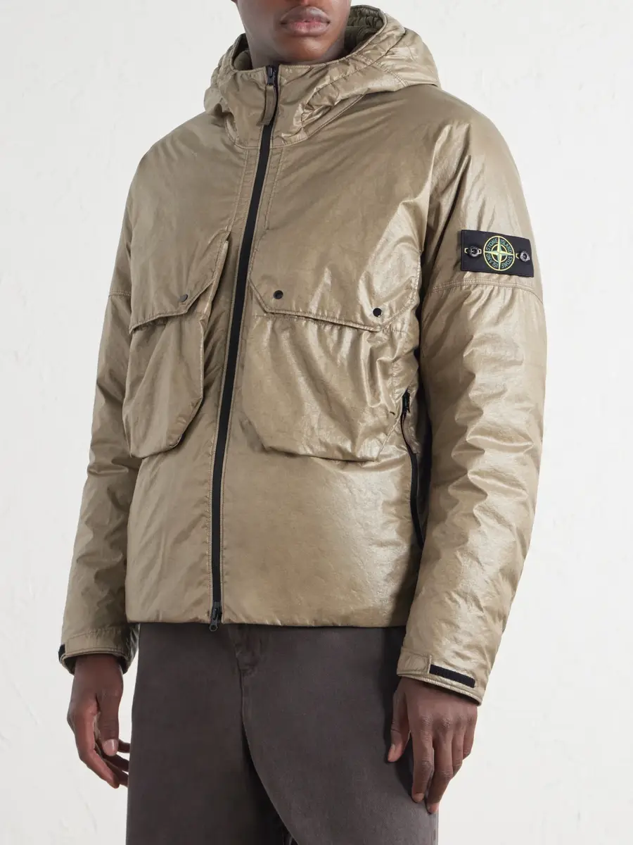 Stone Island Padded Garment-Dyed Light Nylon 3L-TC Hooded Down Jacket - Men | Thumbnail 3
