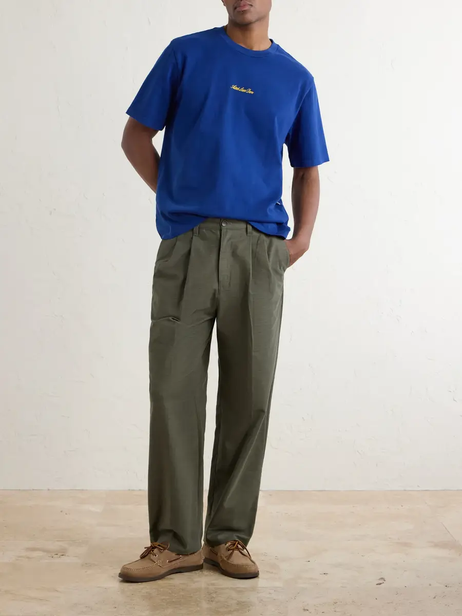 Aimé Leon Dore Straight-Leg Pleated Cotton Trousers - Men | Thumbnail 2 Aimé Leon Dore Straight-Leg Pleated Cotton Trousers - Men | Thumbnail 2