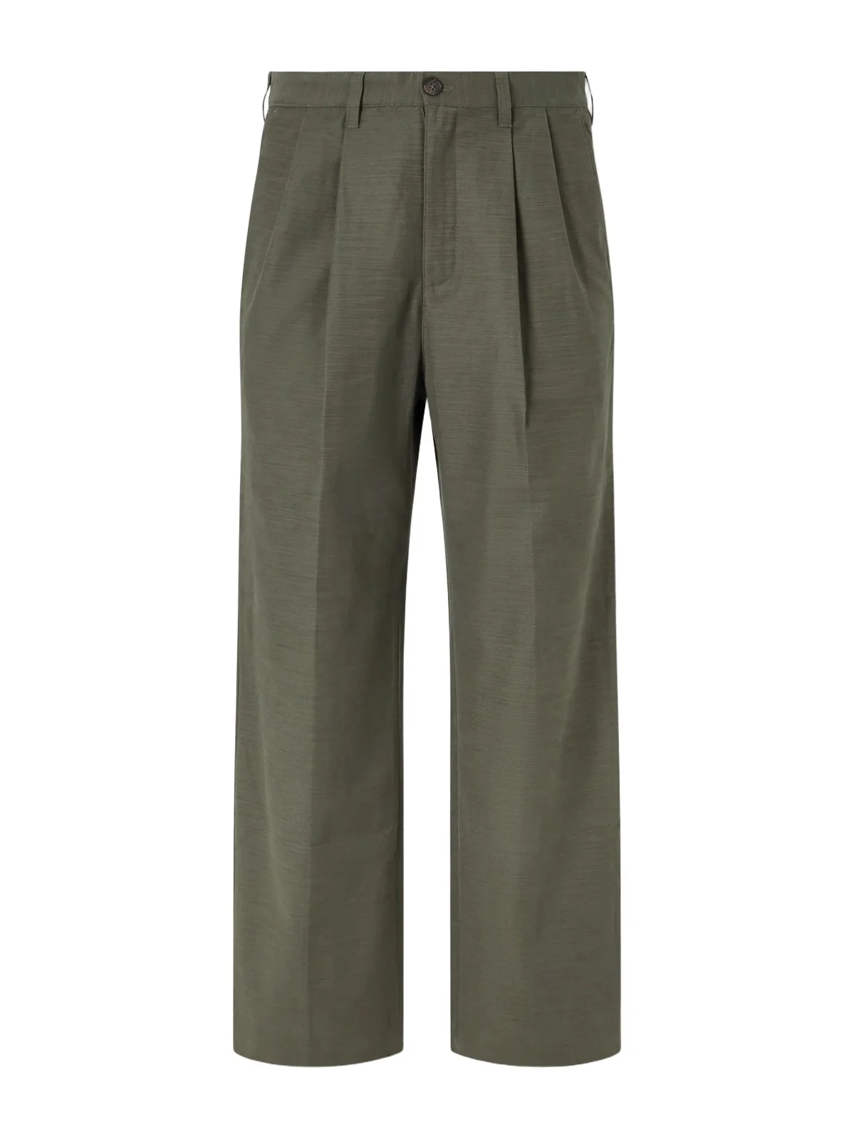 Straight-Leg Pleated Cotton Trousers - Men
