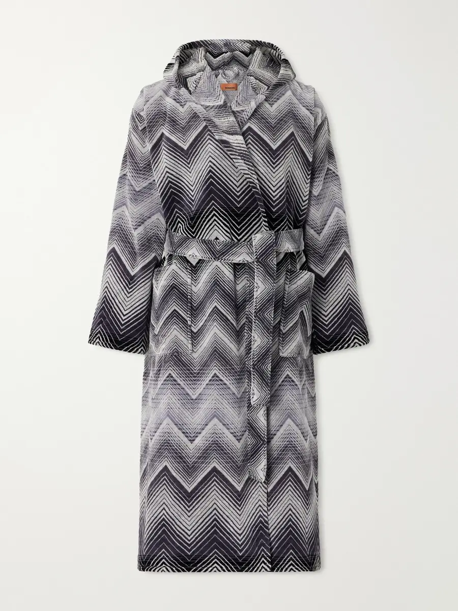 Missoni Home Marea Striped Cotton-Terry Hooded Robe - Men | Thumbnail 2
