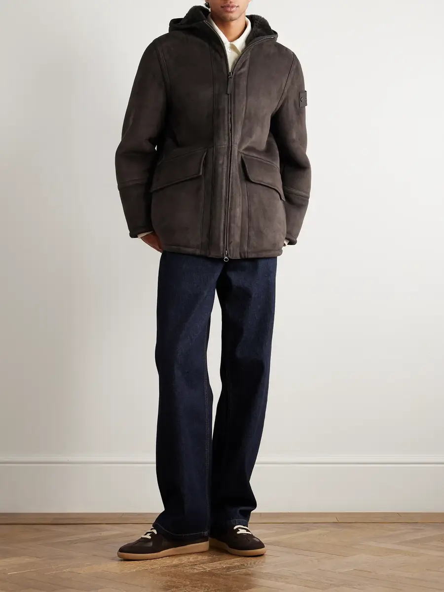 Stone Island GHOST Logo-Appliquéd Shearling Hooded Jacket - Men | Thumbnail 2 Stone Island GHOST Logo-Appliquéd Shearling Hooded Jacket - Men | Thumbnail 2