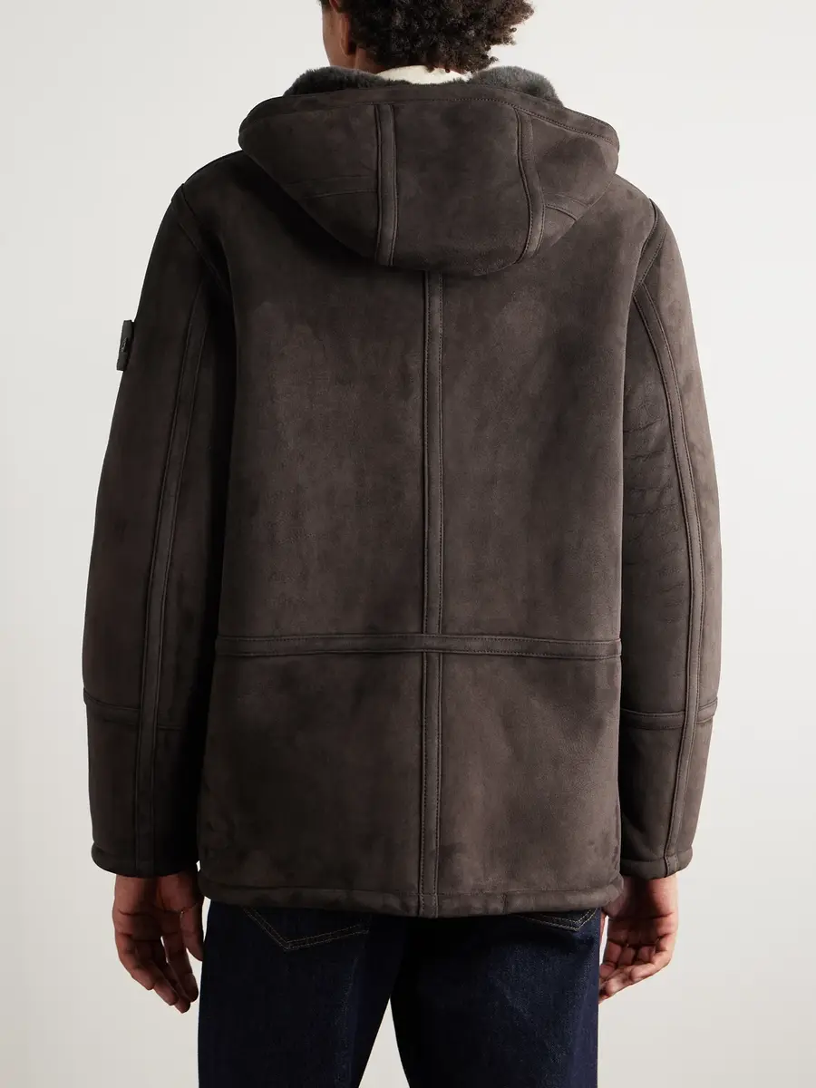 Stone Island GHOST Logo-Appliquéd Shearling Hooded Jacket - Men | Thumbnail 3 Stone Island GHOST Logo-Appliquéd Shearling Hooded Jacket - Men | Thumbnail 3
