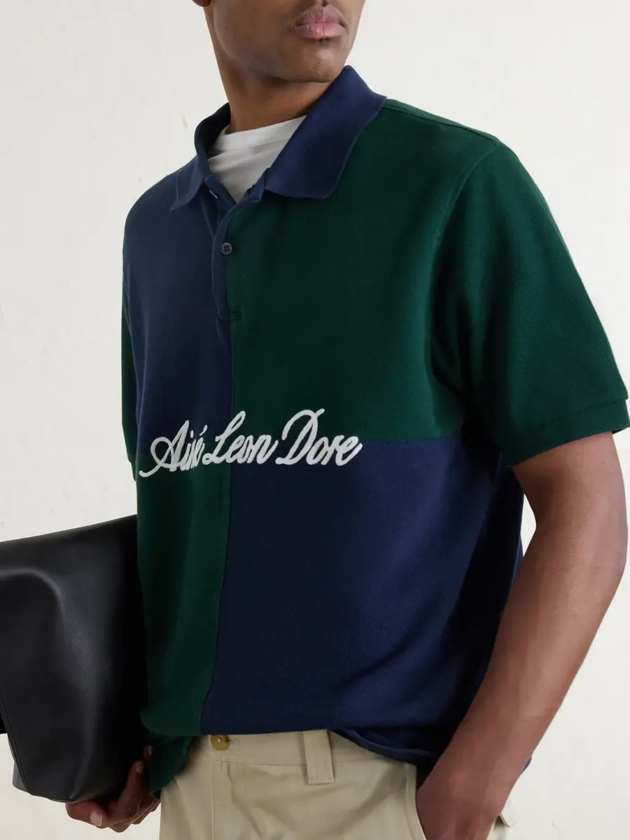 Aimé Leon Dore Logo-Embroidered Colour-Block Cotton-Piqué Polo Shirt - Men | Thumbnail 5