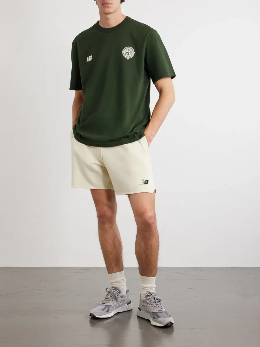 Stone Island New Balance Cotton-Jersey Drawstring Shorts - Men | Thumbnail 2