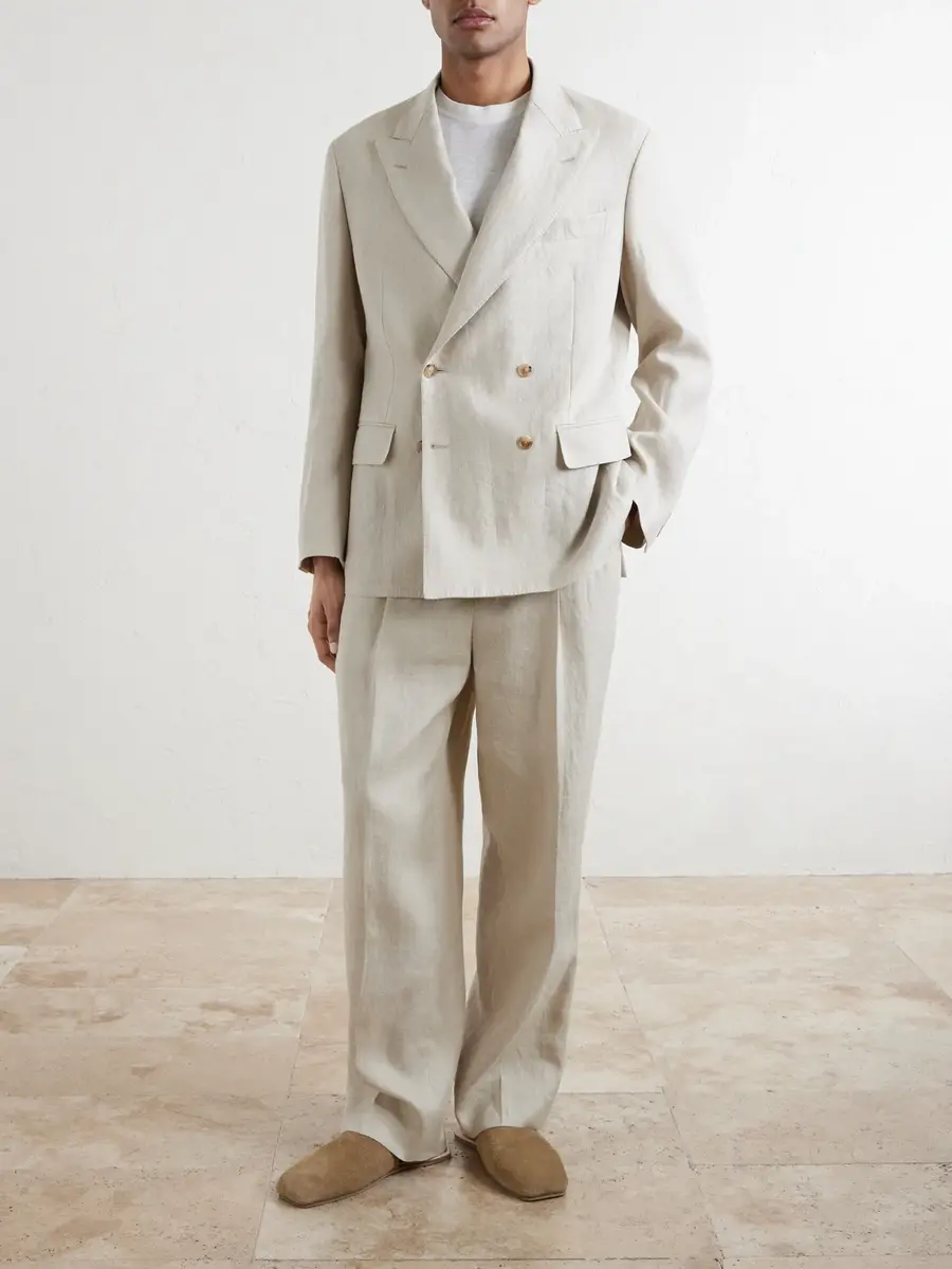 Kaptain Sunshine Double-Breasted Linen and Silk-Blend Jacket - Men | Thumbnail 2 Kaptain Sunshine Double-Breasted Linen and Silk-Blend Jacket - Men | Thumbnail 2
