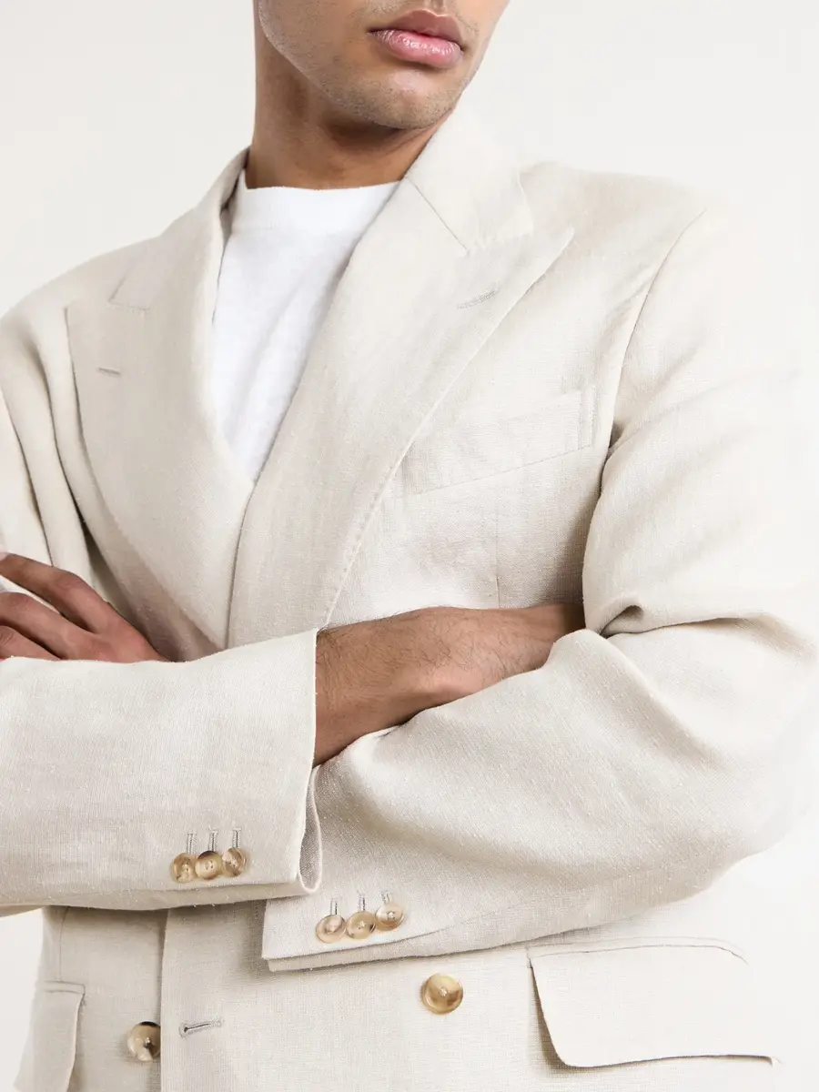 Kaptain Sunshine Double-Breasted Linen and Silk-Blend Jacket - Men | Thumbnail 5 Kaptain Sunshine Double-Breasted Linen and Silk-Blend Jacket - Men | Thumbnail 5