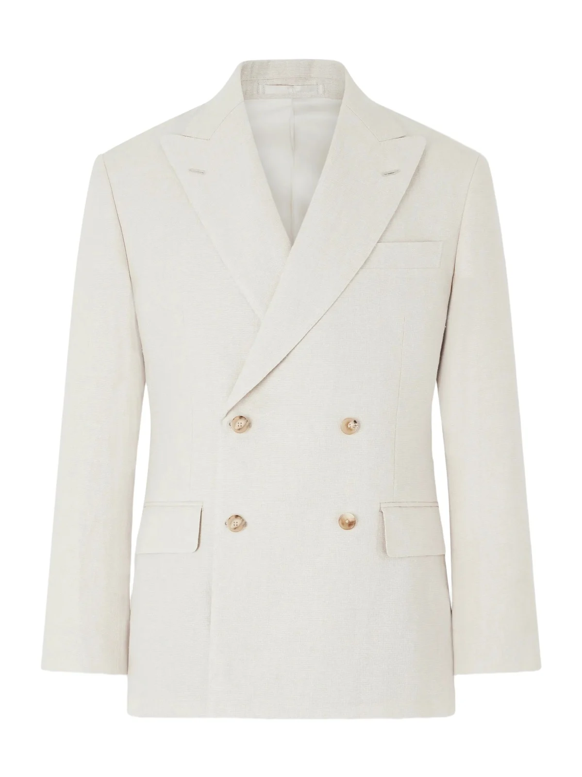 Double-Breasted Linen and Silk-Blend Jacket - Men
