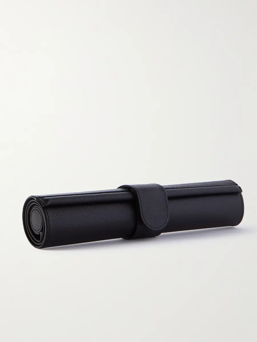 Smythson Travel Panama Cross-Grain Leather Backgammon Roll - Men | Thumbnail 3