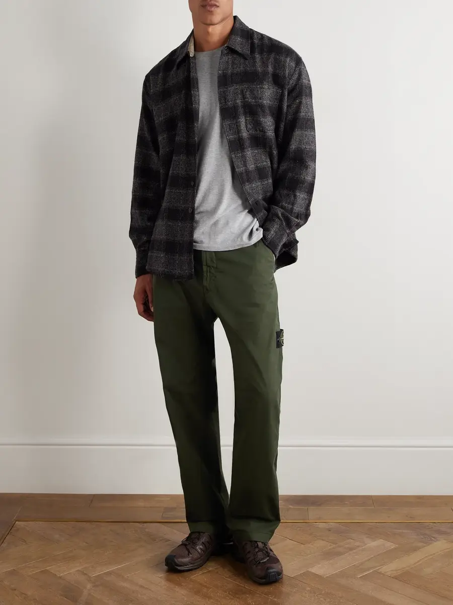 Stone Island Straight-Leg Stretch-Cotton Twill Trousers - Men | Thumbnail 2