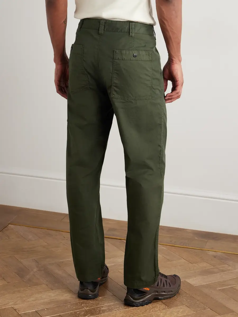 Stone Island Straight-Leg Stretch-Cotton Twill Trousers - Men | Thumbnail 4