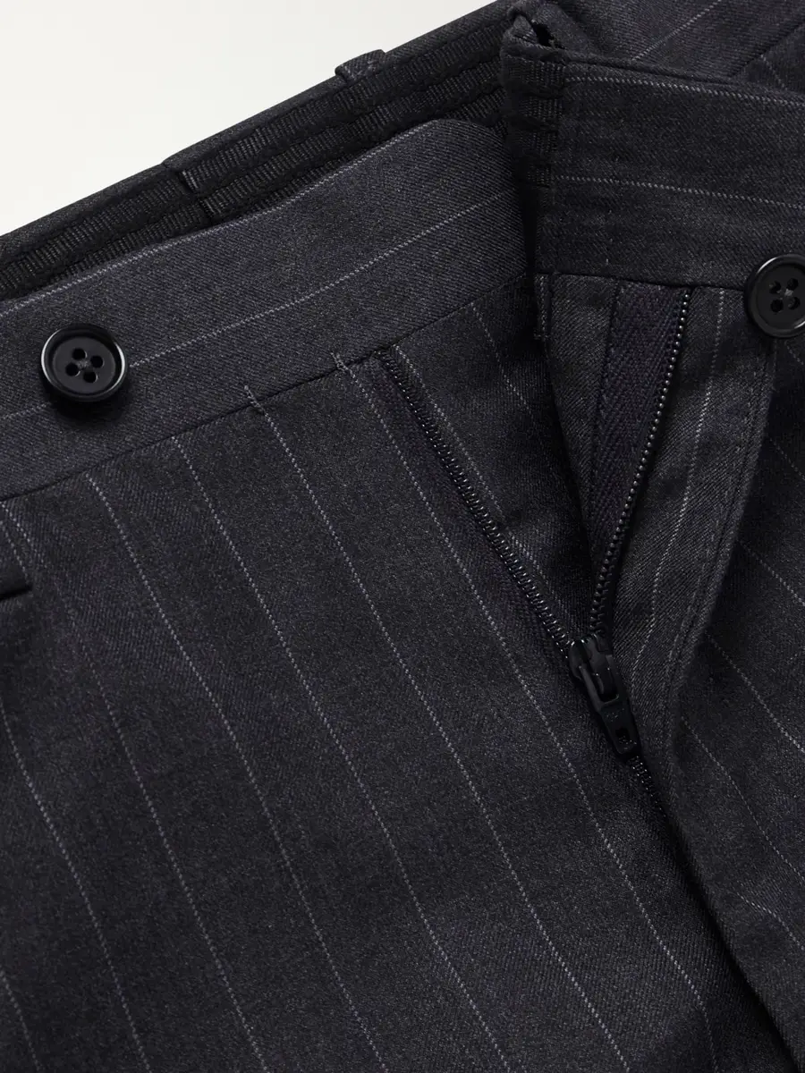 Kiton Straight-Leg Pinstriped Wool Suit Trousers - Men | Thumbnail 6