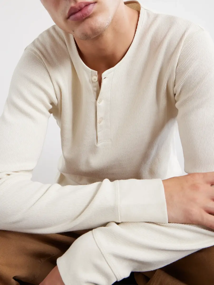 Lemaire Henley Ribbed Cotton T-shirt - Men | Thumbnail 5 Lemaire Henley Ribbed Cotton T-shirt - Men | Thumbnail 5