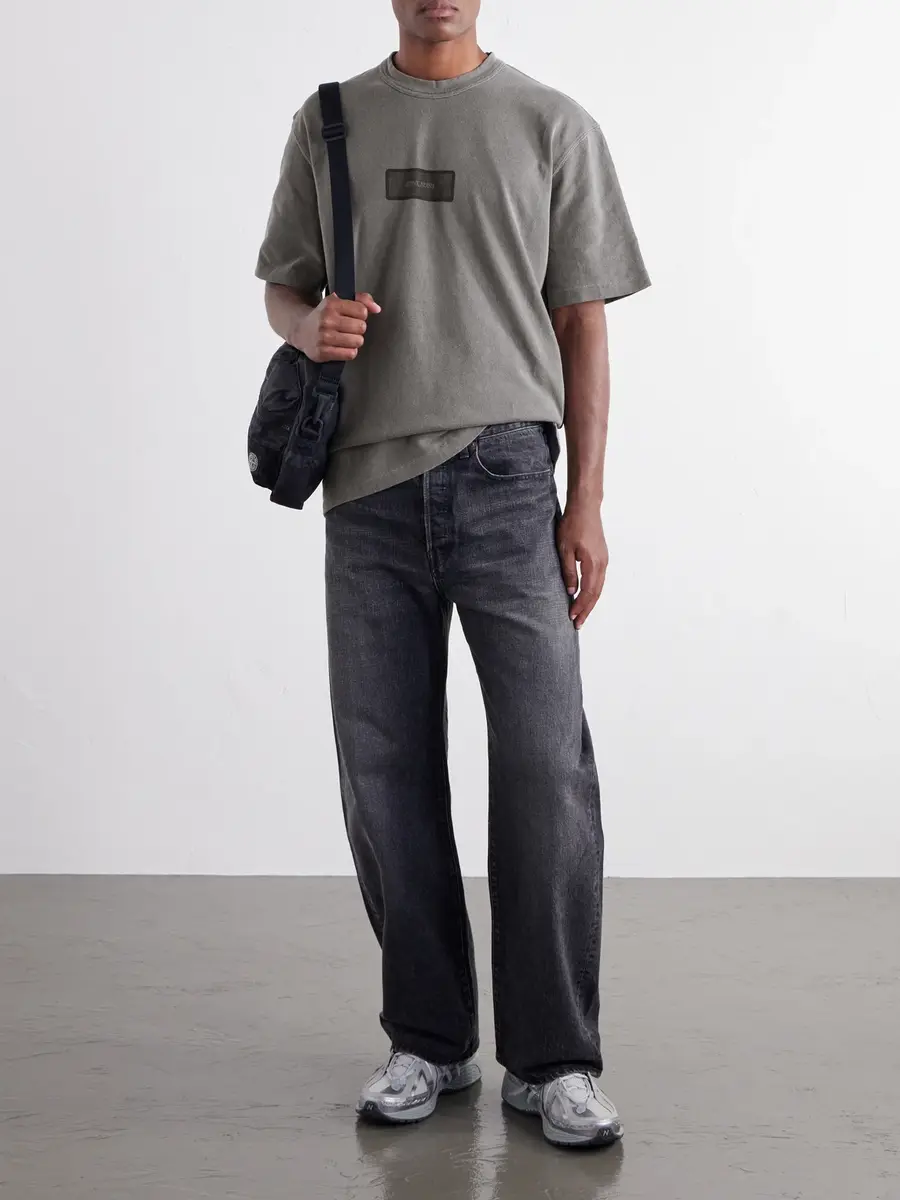 Stone Island Logo-Print Mineral-Dyed Cotton-Jersey T-Shirt - Men | Thumbnail 2 Stone Island Logo-Print Mineral-Dyed Cotton-Jersey T-Shirt - Men | Thumbnail 2