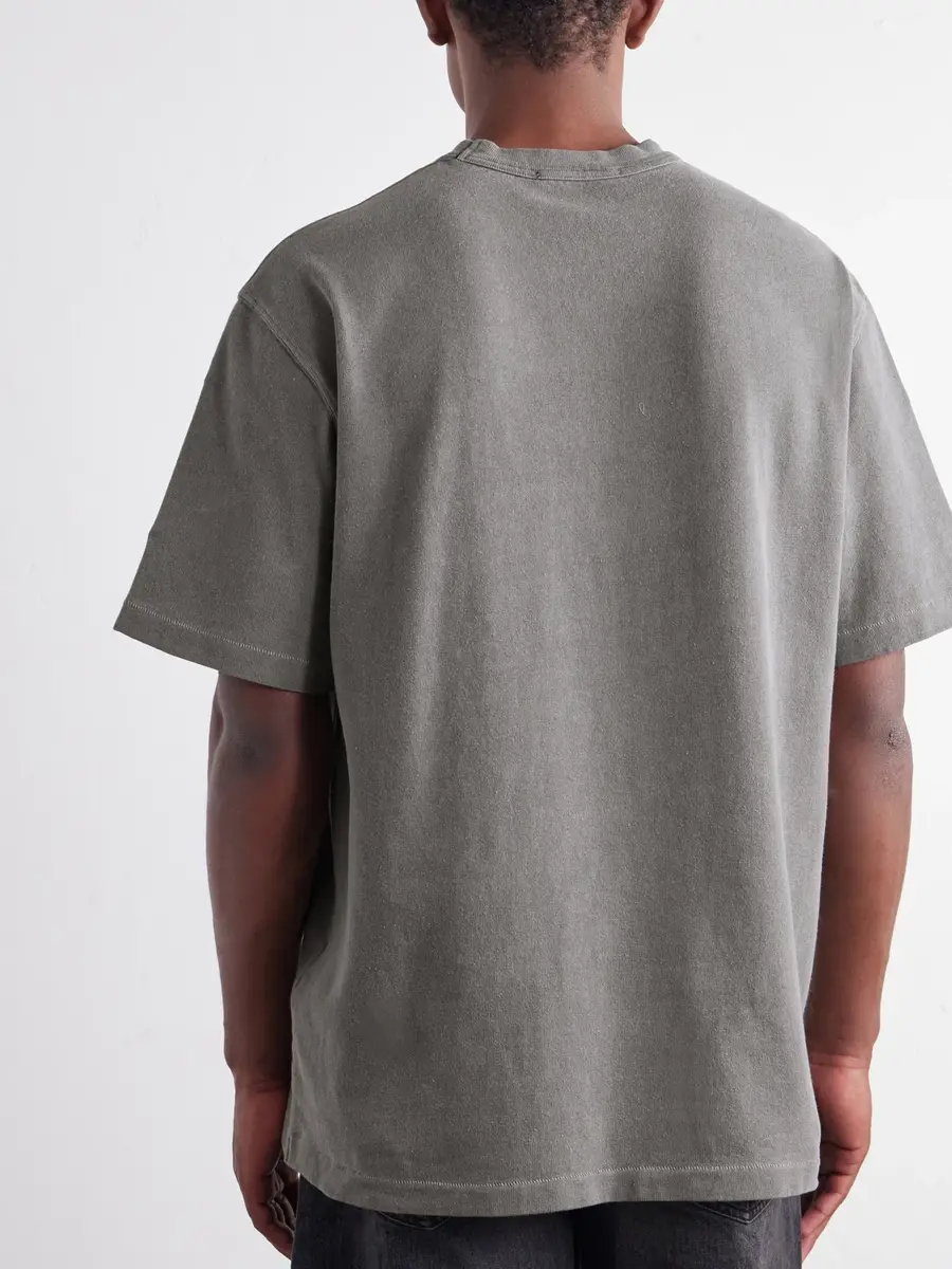 Stone Island Logo-Print Mineral-Dyed Cotton-Jersey T-Shirt - Men | Thumbnail 4 Stone Island Logo-Print Mineral-Dyed Cotton-Jersey T-Shirt - Men | Thumbnail 4