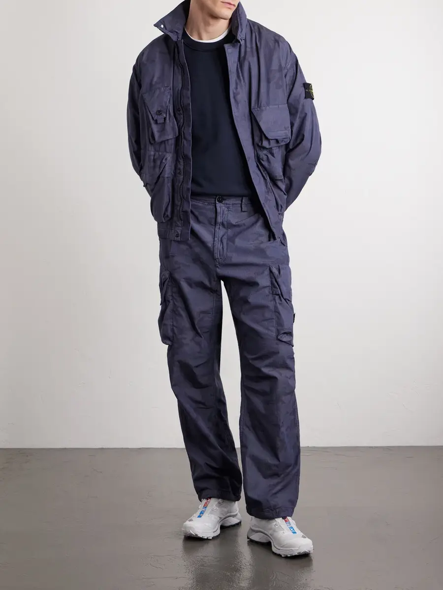 Stone Island Straight-Leg Camouflage-Print Cotton-Blend Ripstop Trousers - Men | Thumbnail 2