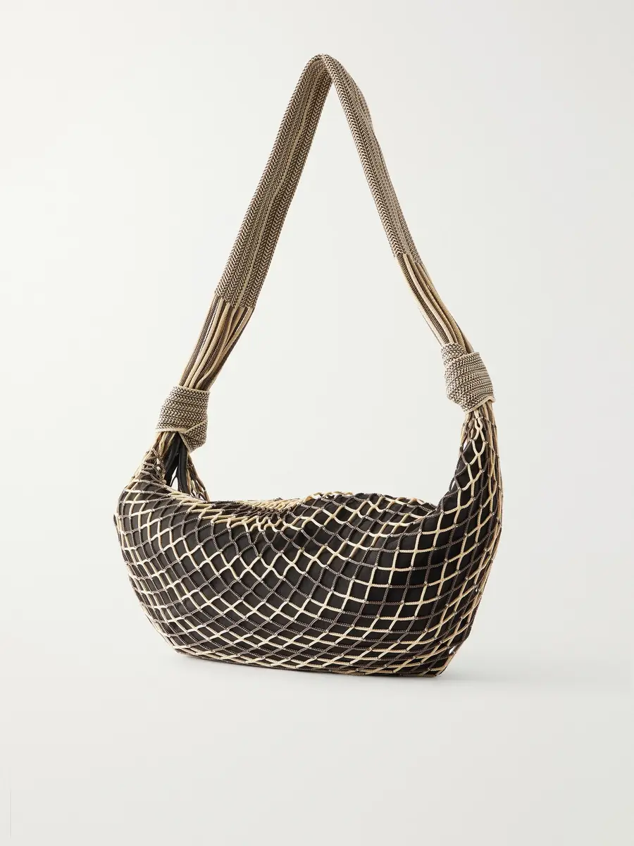 Lemaire Filt Croissant Leather-Trimmed Fishnet Messenger Bag - Men | Thumbnail 4 Lemaire Filt Croissant Leather-Trimmed Fishnet Messenger Bag - Men | Thumbnail 4