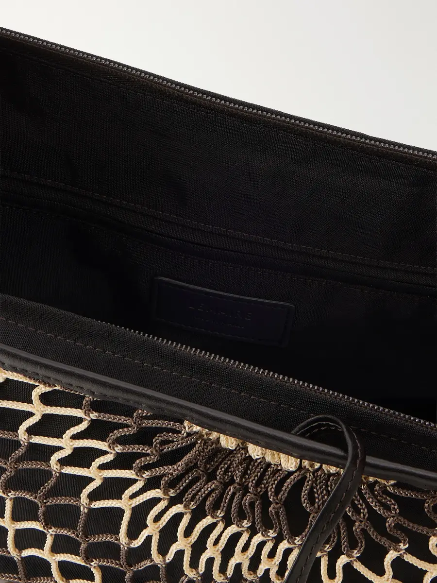 Lemaire Filt Croissant Leather-Trimmed Fishnet Messenger Bag - Men | Thumbnail 6 Lemaire Filt Croissant Leather-Trimmed Fishnet Messenger Bag - Men | Thumbnail 6