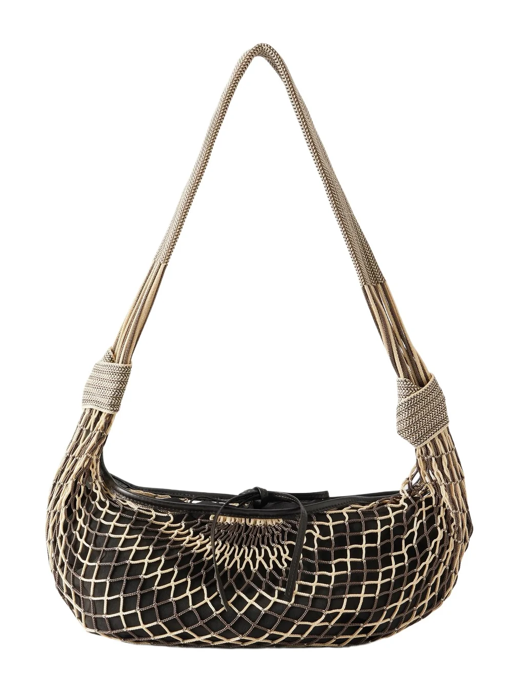 Lemaire Filt Croissant Leather-Trimmed Fishnet Messenger Bag - Men