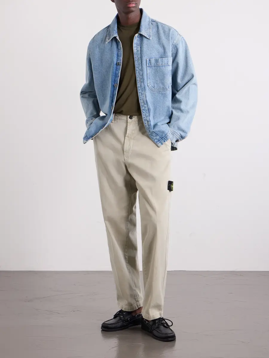 Stone Island Straight-Leg Garment-Dyed Cotton Trousers - Men | Thumbnail 2 Stone Island Straight-Leg Garment-Dyed Cotton Trousers - Men | Thumbnail 2