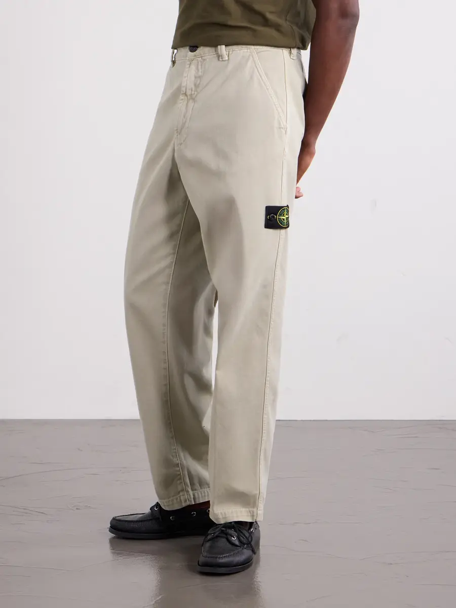 Stone Island Straight-Leg Garment-Dyed Cotton Trousers - Men | Thumbnail 3 Stone Island Straight-Leg Garment-Dyed Cotton Trousers - Men | Thumbnail 3