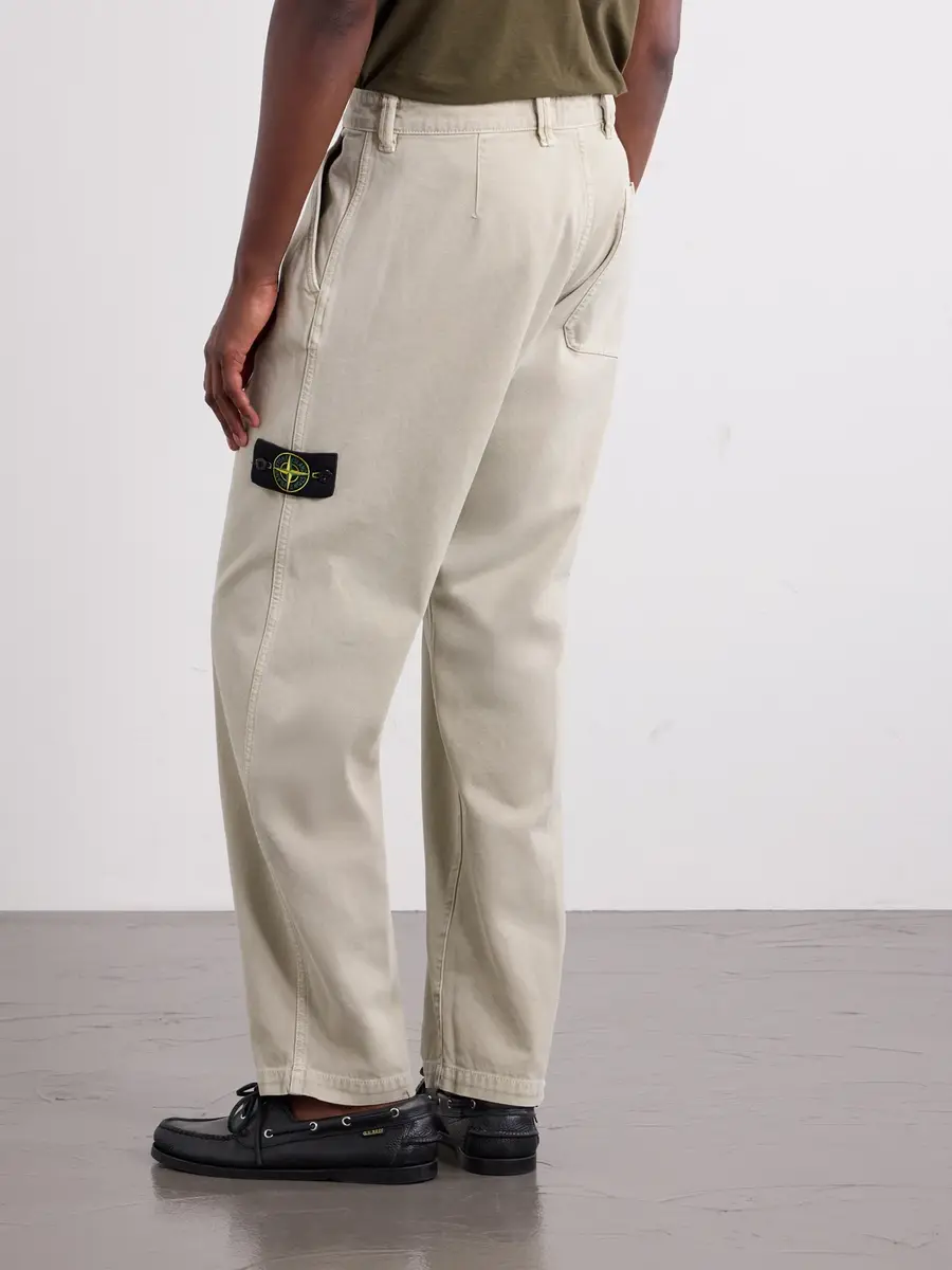Stone Island Straight-Leg Garment-Dyed Cotton Trousers - Men | Thumbnail 4 Stone Island Straight-Leg Garment-Dyed Cotton Trousers - Men | Thumbnail 4