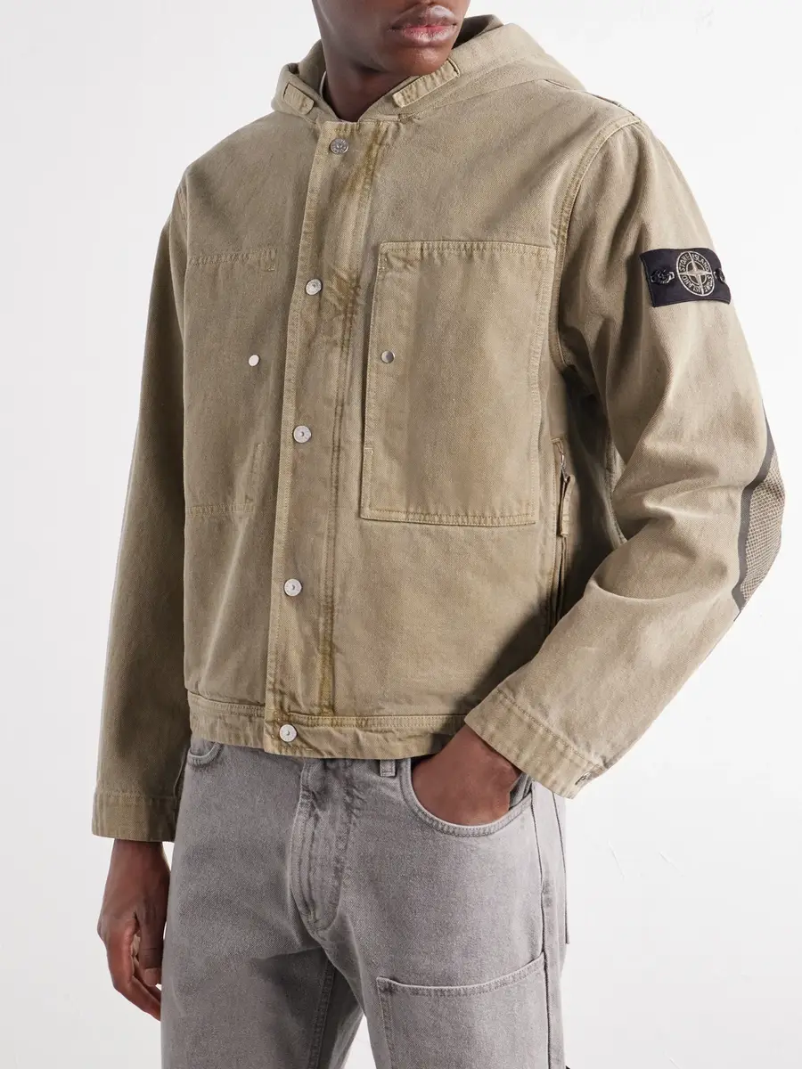 Stone Island Hooded Mineral Dyed Cotton-Gabardine Jacket - Men | Thumbnail 3 Stone Island Hooded Mineral Dyed Cotton-Gabardine Jacket - Men | Thumbnail 3