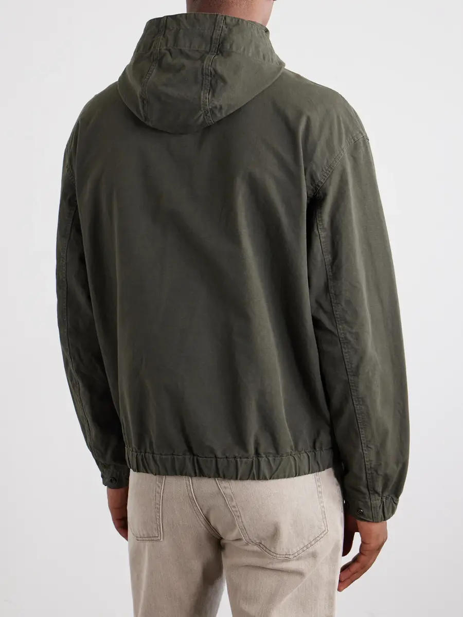 Stone Island Logo-Appliquéd Garment-Dyed Organic Cotton Ripstop Hooded Jacket - Men | Thumbnail 4 Stone Island Logo-Appliquéd Garment-Dyed Organic Cotton Ripstop Hooded Jacket - Men | Thumbnail 4
