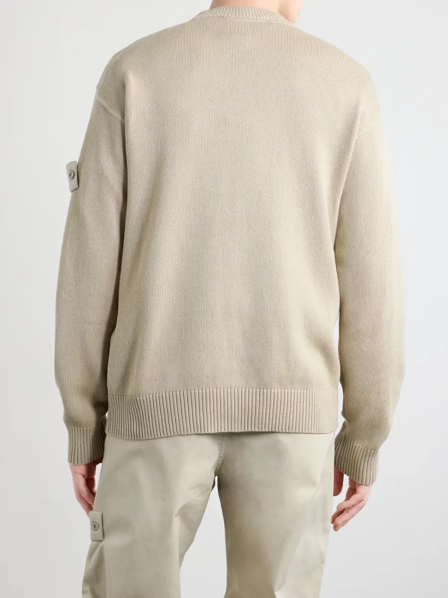 Stone Island GHOST Logo-Appliquéd Cotton and Cashmere-Blend Sweater - Men | Thumbnail 4 Stone Island GHOST Logo-Appliquéd Cotton and Cashmere-Blend Sweater - Men | Thumbnail 4