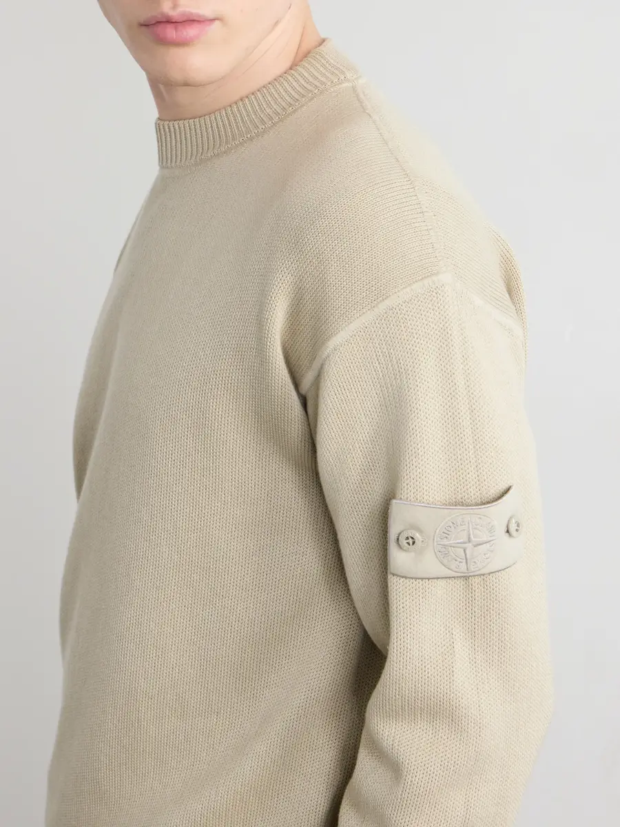 Stone Island GHOST Logo-Appliquéd Cotton and Cashmere-Blend Sweater - Men | Thumbnail 5 Stone Island GHOST Logo-Appliquéd Cotton and Cashmere-Blend Sweater - Men | Thumbnail 5