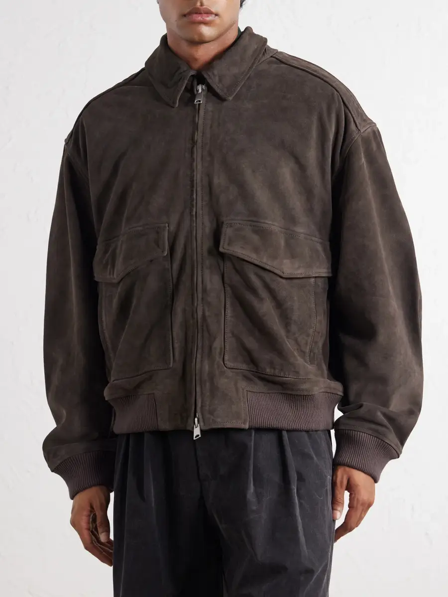 AGOLDE Emil Suede Bomber Jacket - Men | Thumbnail 3
