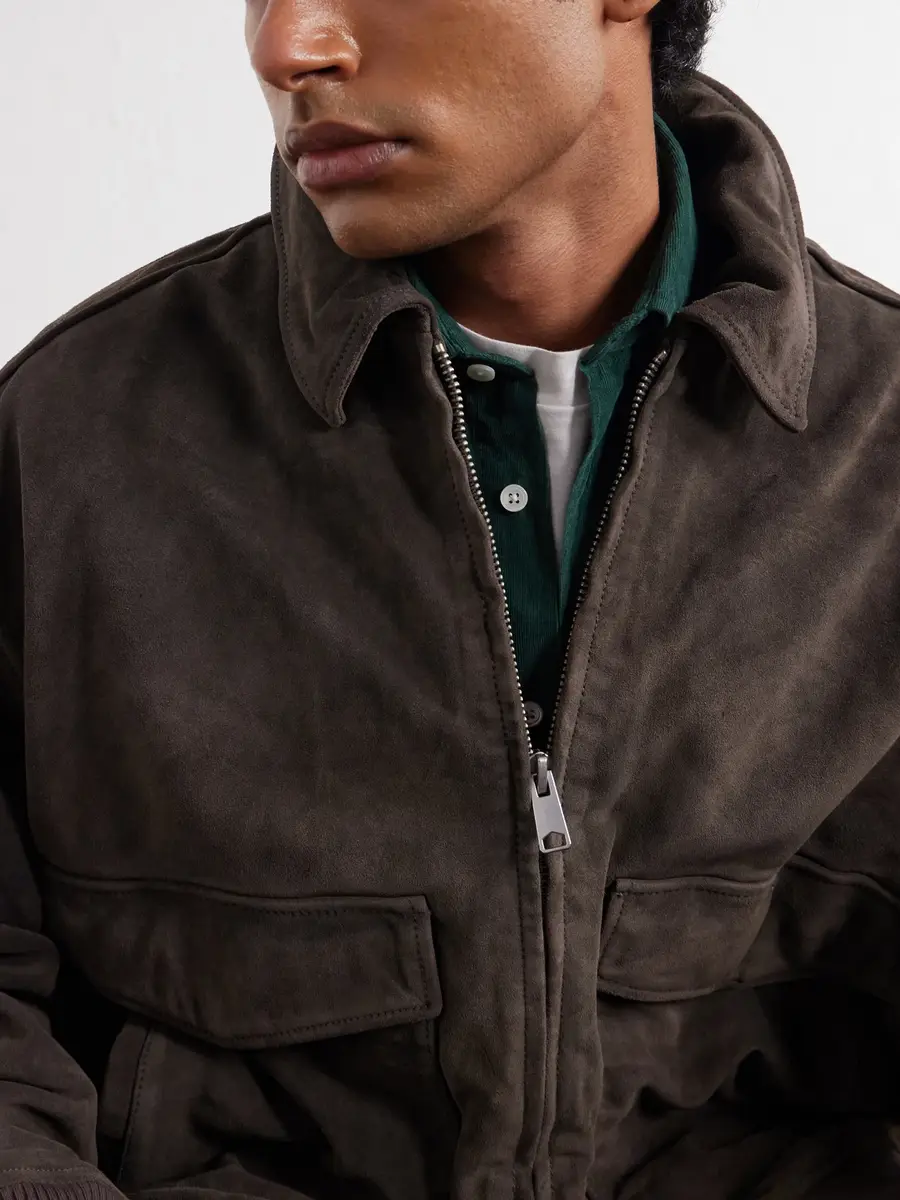 AGOLDE Emil Suede Bomber Jacket - Men | Thumbnail 5