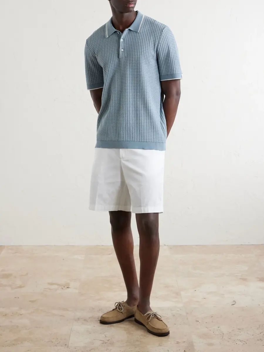 rag & bone Harvey Ribbed Cotton-Blend Polo Shirt - Men | Thumbnail 2 rag & bone Harvey Ribbed Cotton-Blend Polo Shirt - Men | Thumbnail 2