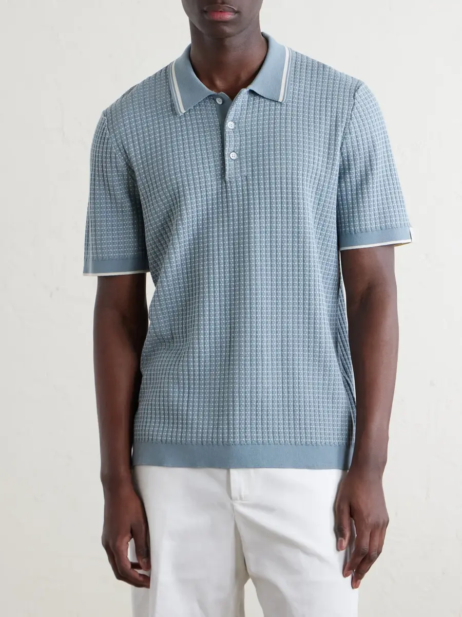 rag & bone Harvey Ribbed Cotton-Blend Polo Shirt - Men | Thumbnail 3 rag & bone Harvey Ribbed Cotton-Blend Polo Shirt - Men | Thumbnail 3