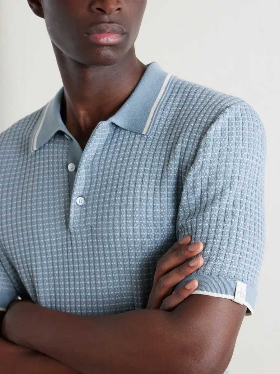 rag & bone Harvey Ribbed Cotton-Blend Polo Shirt - Men | Thumbnail 5 rag & bone Harvey Ribbed Cotton-Blend Polo Shirt - Men | Thumbnail 5