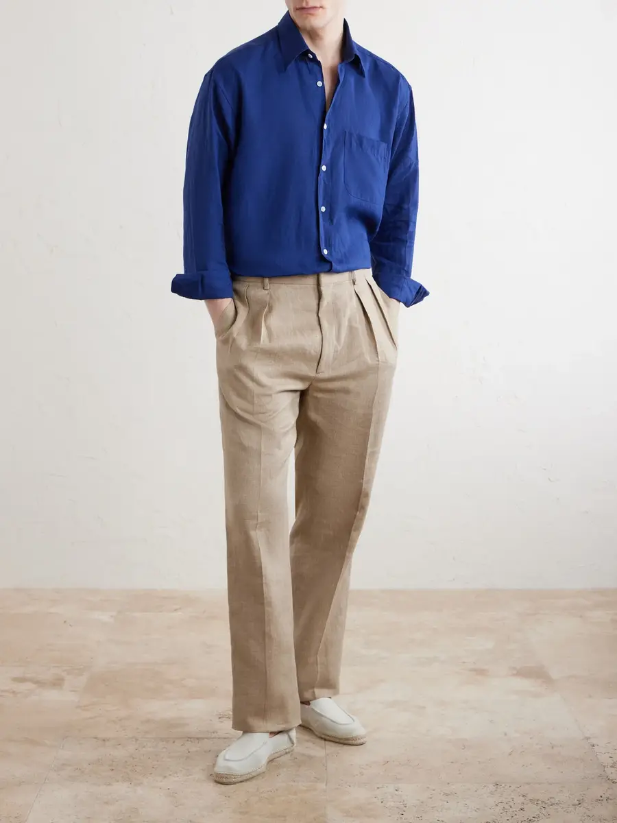 Anderson & Sheppard Linen Shirt - Men | Thumbnail 2 Anderson & Sheppard Linen Shirt - Men | Thumbnail 2