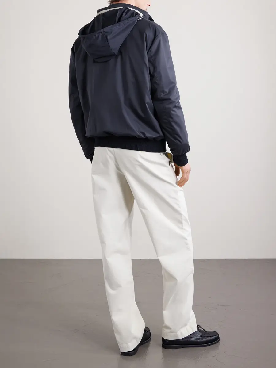Kiton Suede-Trimmed Shell Hooded Jacket - Men | Thumbnail 4