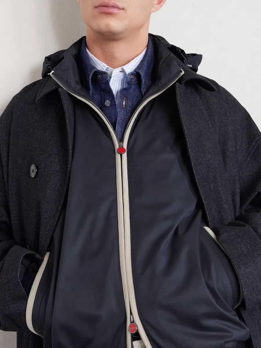 Kiton Suede-Trimmed Shell Hooded Jacket - Men | Thumbnail 5